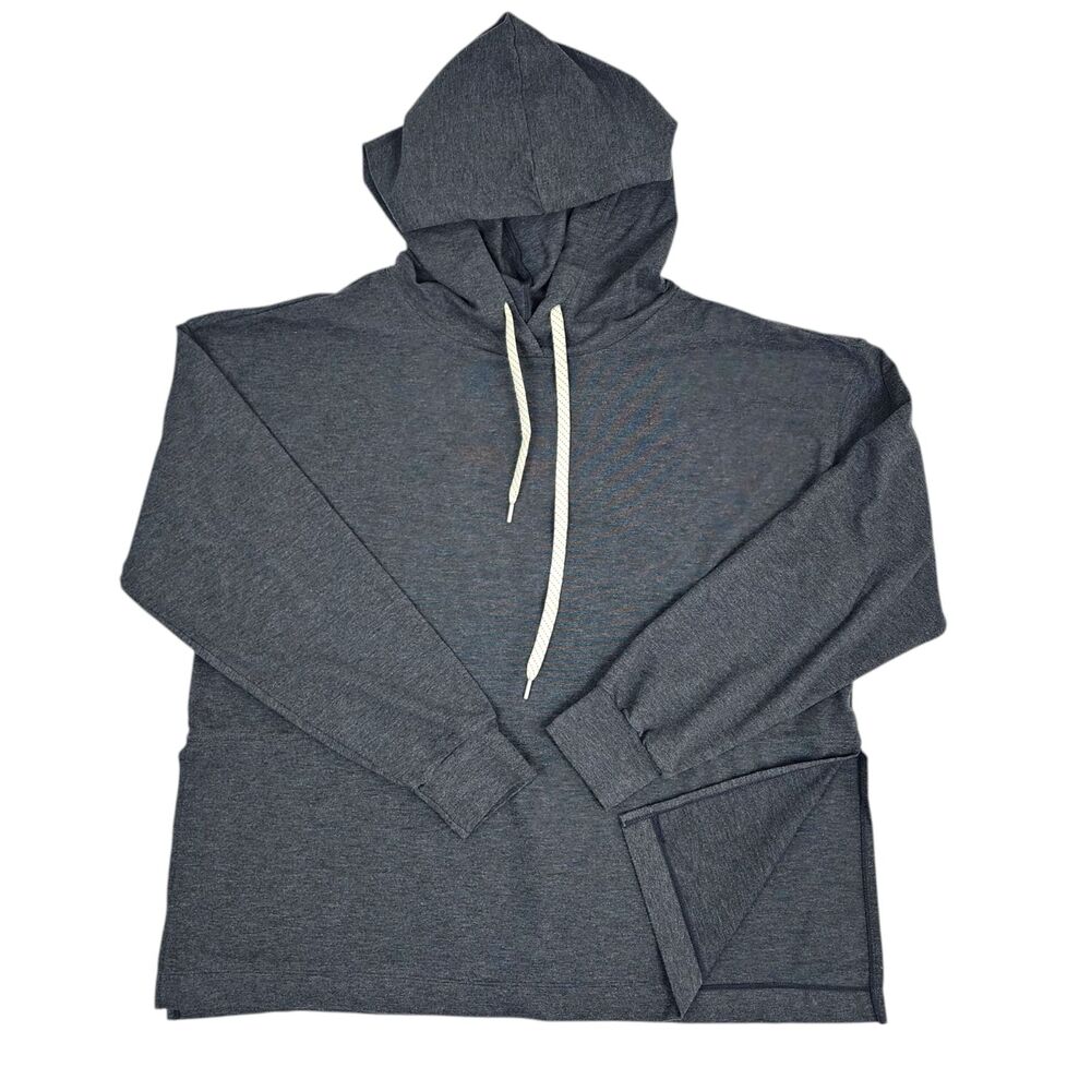 Zella Grey Pullover Hoodie Athletic Sweatshirt Modal Blend Size L Nordstrom Top